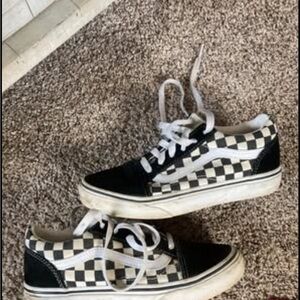 Vans Black and White Checkered Kids Shoes